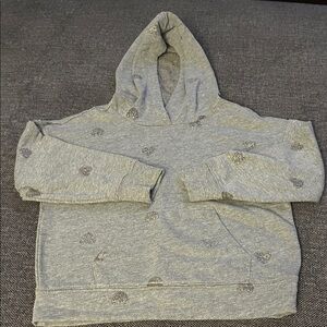 Stylish Gray Kids Hoodie with Sparkle Heart Pattern